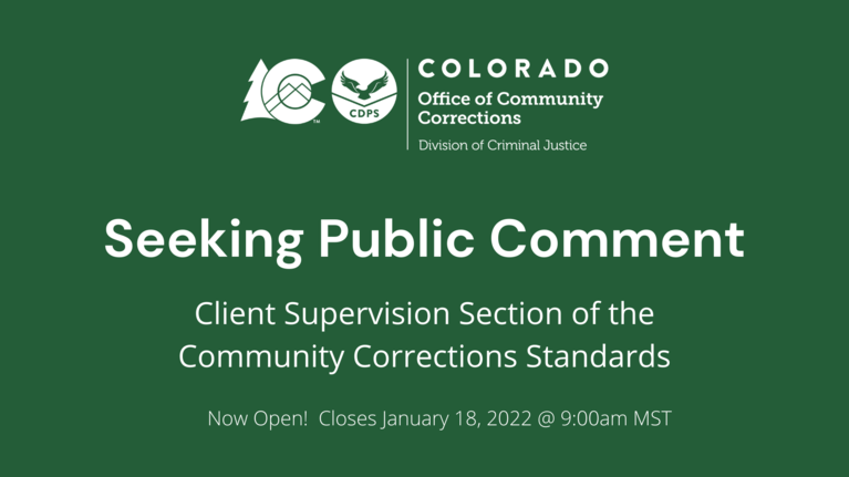 submit public comment on client supervision section of community corrections standards
