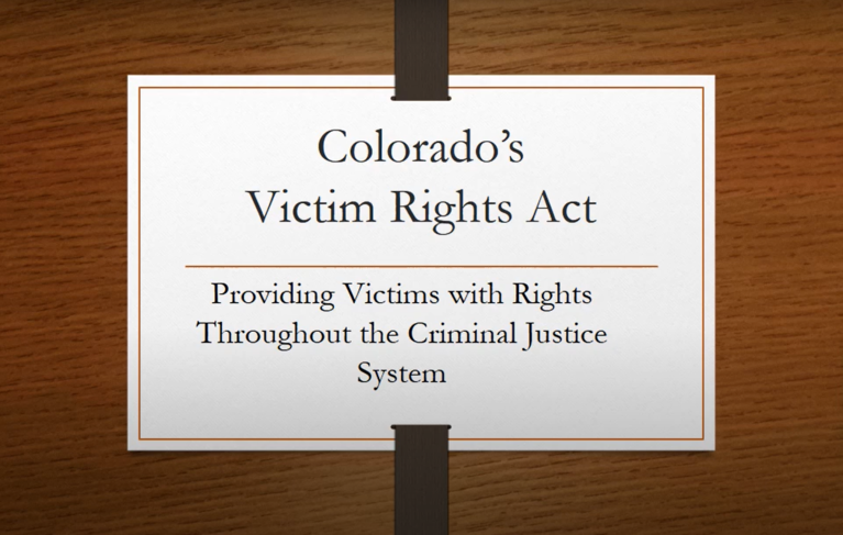 Colorado's Victim Rights Act 101 Webinar image